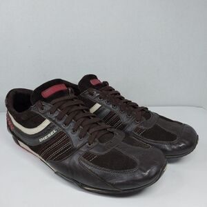 Diesel Parandy Size 13 Y2K Leather Low Top 2007 Sneakers Brown Lace Up Shoes